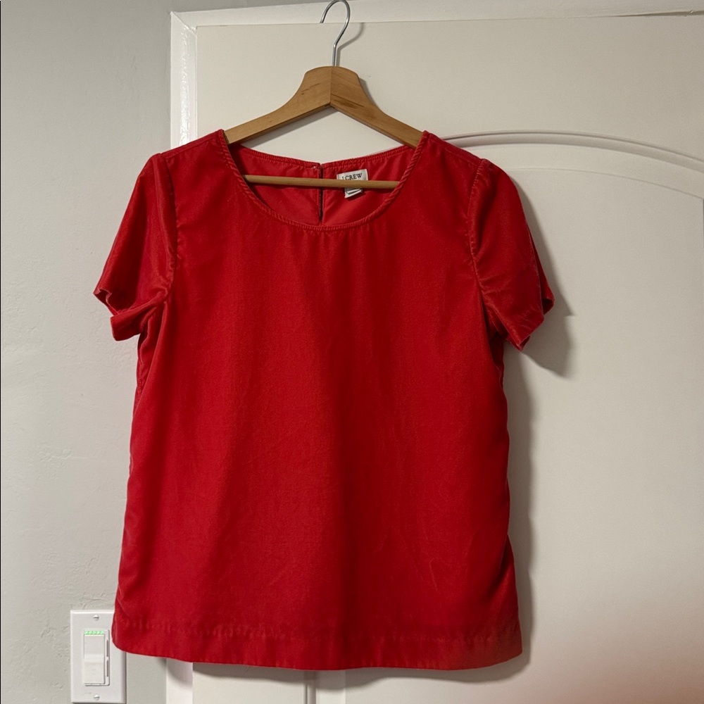 J crew velvet bright pink shirt - size XS